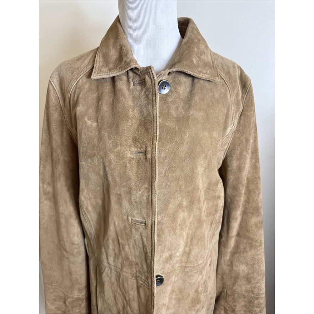 Bernardo Brown Suede Leather Coat Small - Picture 2 of 5